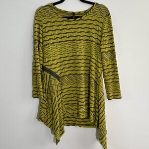 Asymmetrical Green/Grey patterned Dress